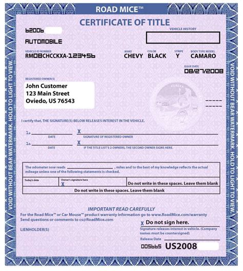 hcd certificate of title