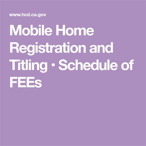 hcd fees in mobile home