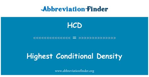 hcd meaning medical