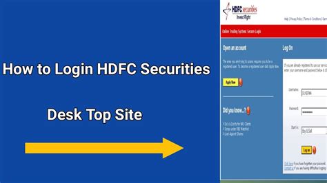 hdfc securities login page