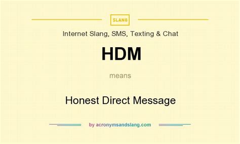 hdm meaning in text