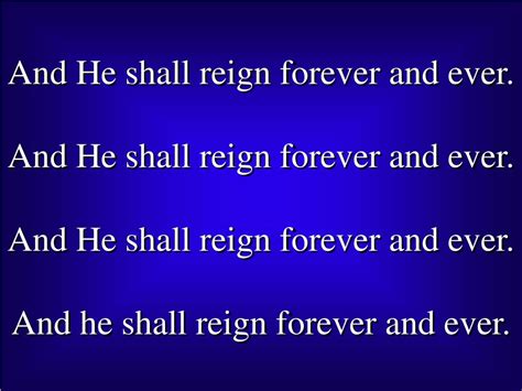 he shall reign forever and ever song