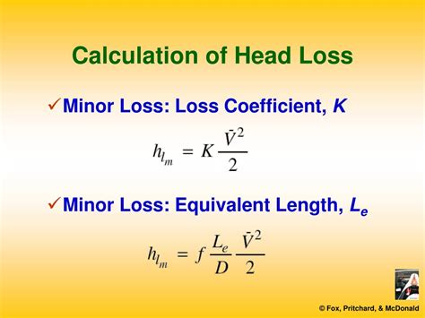 Head Loss K Factor