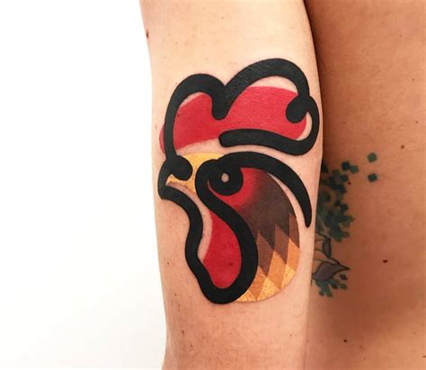 Head Of Rooster Tattoo
