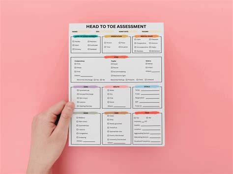Head To Toe Assessment Printable Pdf