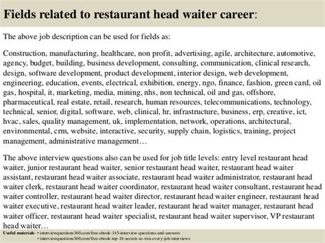 head waiter interview questions and answers