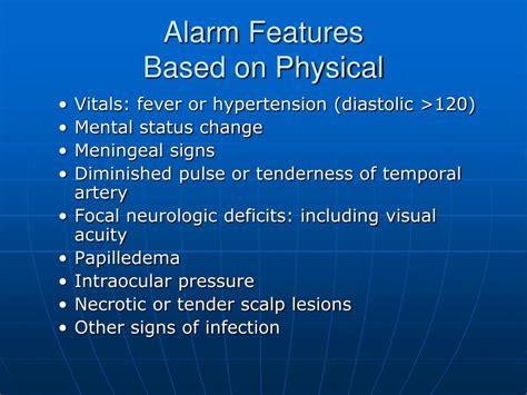 Headache Alarm Features