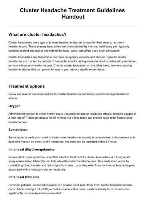 Headache Management Guidelines Pdf