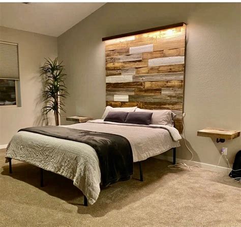 Headboard on an empty bedroom wall