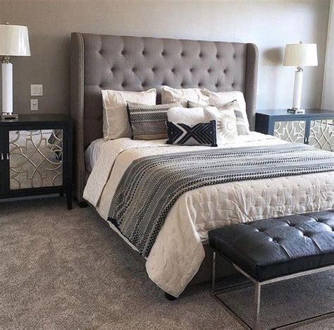 Grey Upholstered Headboard Bedroom Ideas