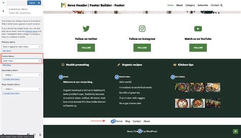 Header And Footer In Which Menu