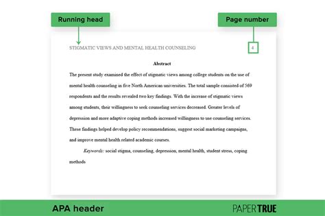 Header Paper Example