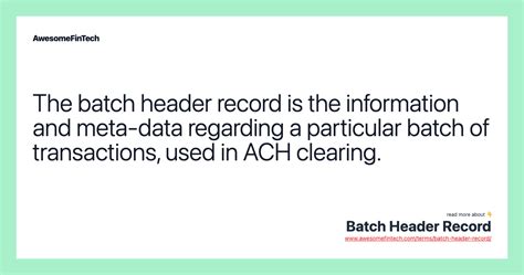 Header Record Example