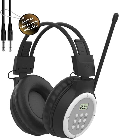 Retekess TR101 FM Radio Headphones, Headset for Mowing, Digital Wireless Radio for
