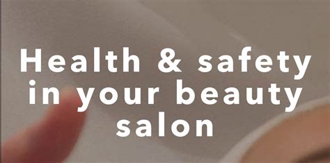 health and safety beauty therapy