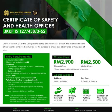 Health and Safety Officer in Malaysia