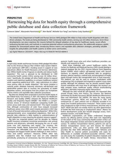 Health Equity Database