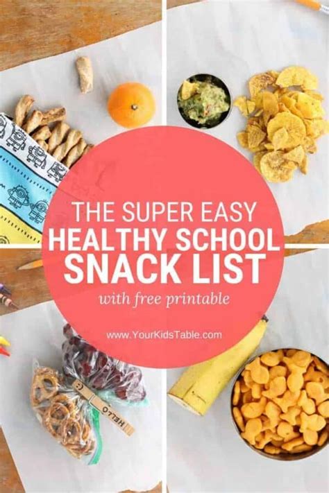 healthy school snacks pdf