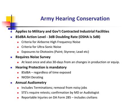 Hearing Conservation Army