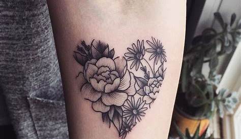 Floral Heart Design for Flower Tattoo Ideas for Women | Beautiful