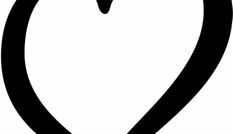 Heart White Black Pattern - Simple Heart Outline png download - 800*800