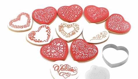 Swirl Valentine Heart Cookie Stencils Cookie Decorating Tools