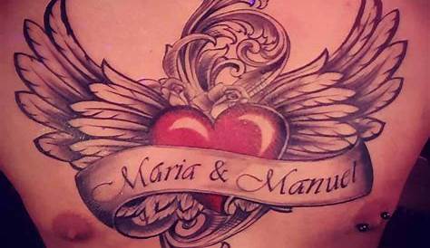 Heart With Wings Tattoo On Chest | Tattoo Designs, Tattoo Pictures