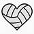 heart volleyball clipart