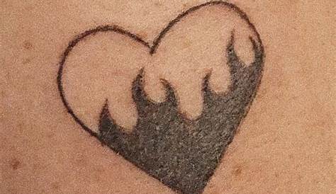 fire heart tattoo | Flame tattoos, Cute tattoos, Black ink tattoos