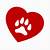 heart with paw print