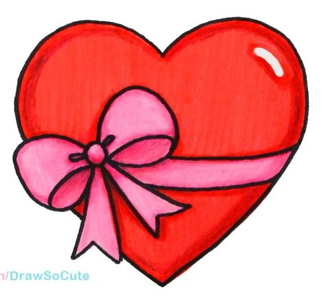 heart drawing easy with color