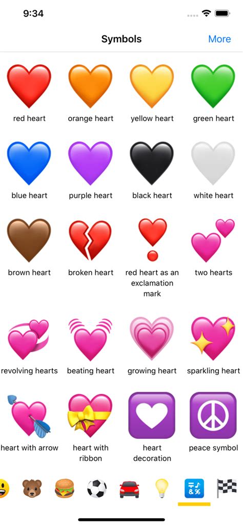 heart emoji color meanings chart