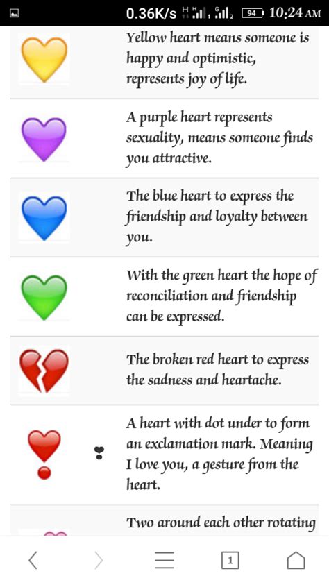 heart emoji meanings colors