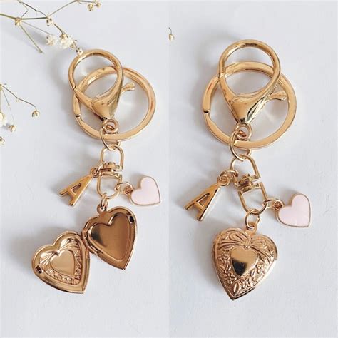 Heart Locket Charm Keychain