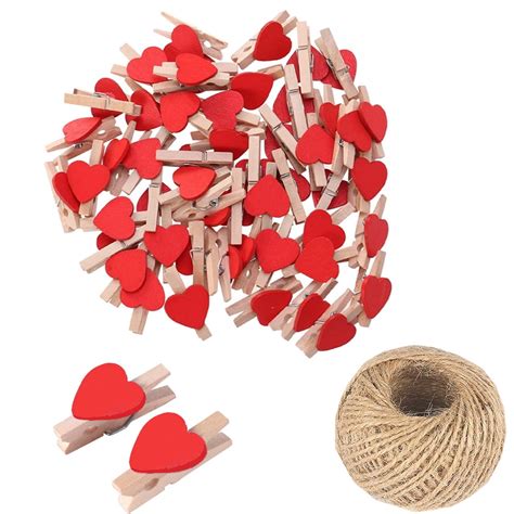 Heart Mini Clothespins