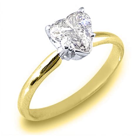 heart shaped diamond engagement rings yellow gold