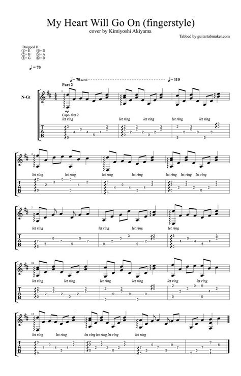 heart will go on guitar tabs