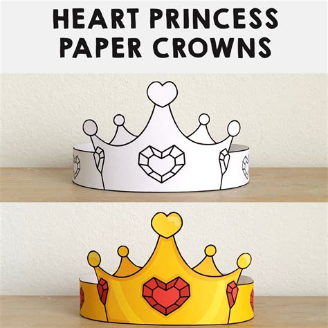 Heart With Crown Printable Pattern