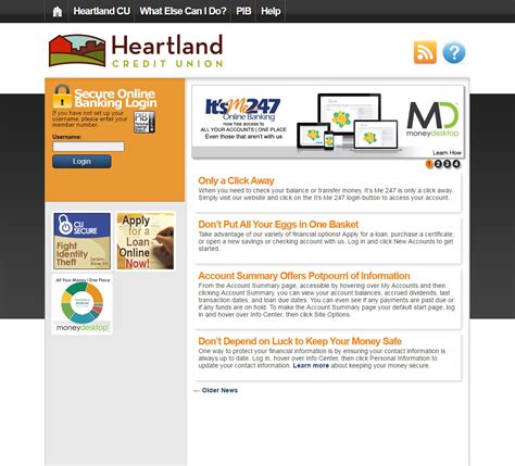 heartland credit union online banking login