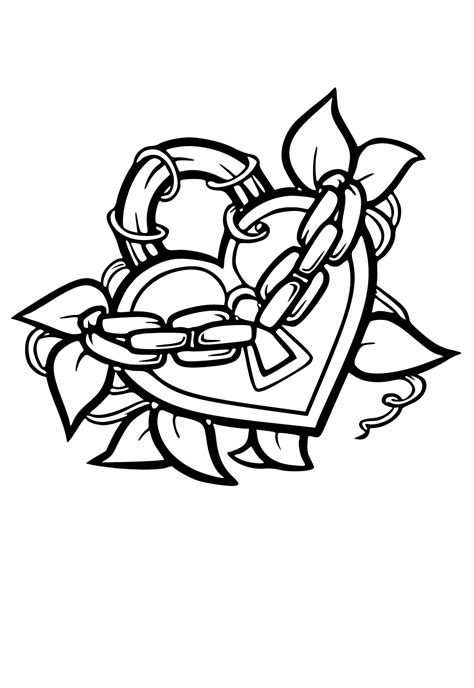 Hearts Graffiti Coloring Pages