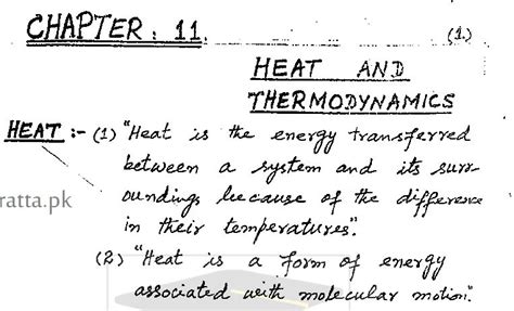 heat and thermodynamics pdf notes