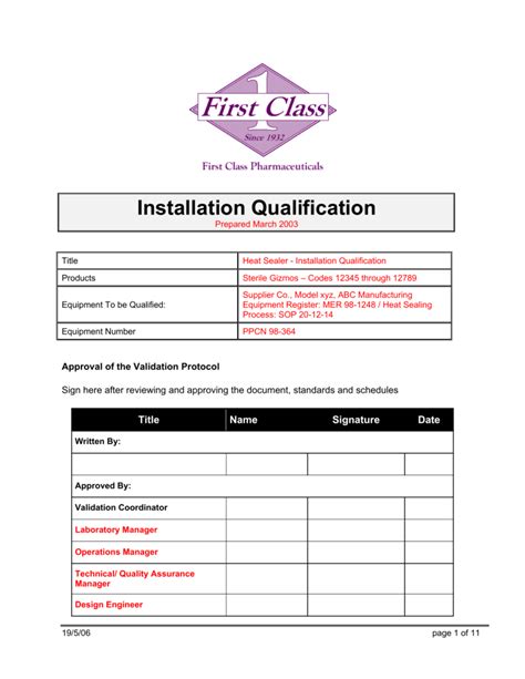 Heat Sealer Qualification
