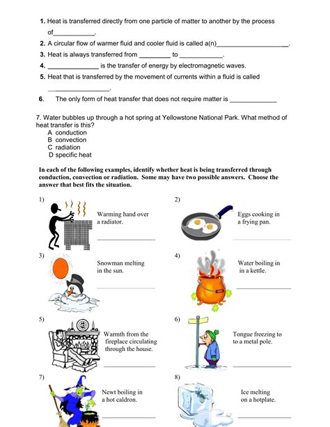 heat transfer vocabulary worksheet answer key