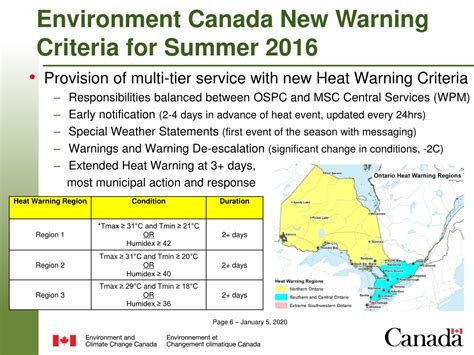 heat warning criteria environment canada