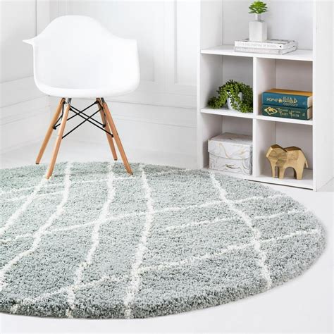 home.furnitureanddecorny.com:heather gray and dark green 8ft round rug
