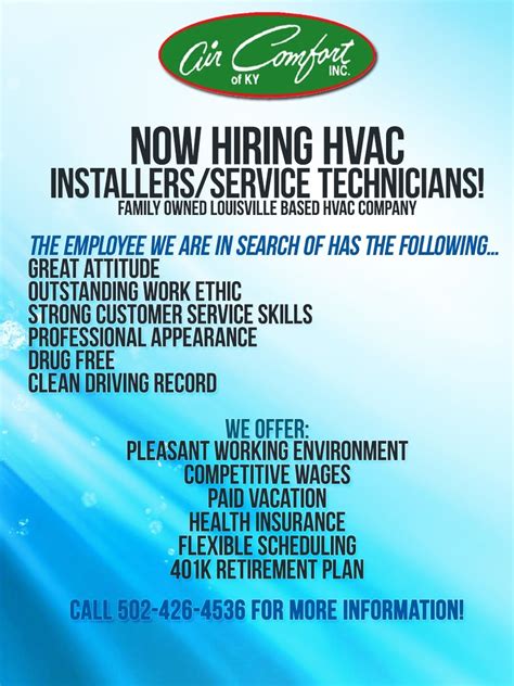 heating and air companies near me hiring