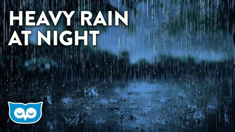 heavy rain sounds at night