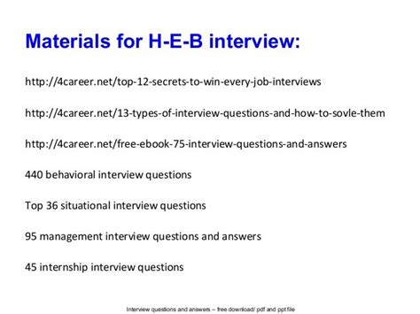 heb interview question