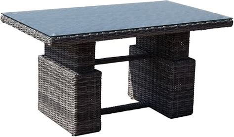 Height Adjustable Rattan Table