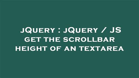Height Scrollbar Jquery